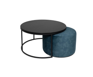 Kavos staliuko ir pufų komplektas